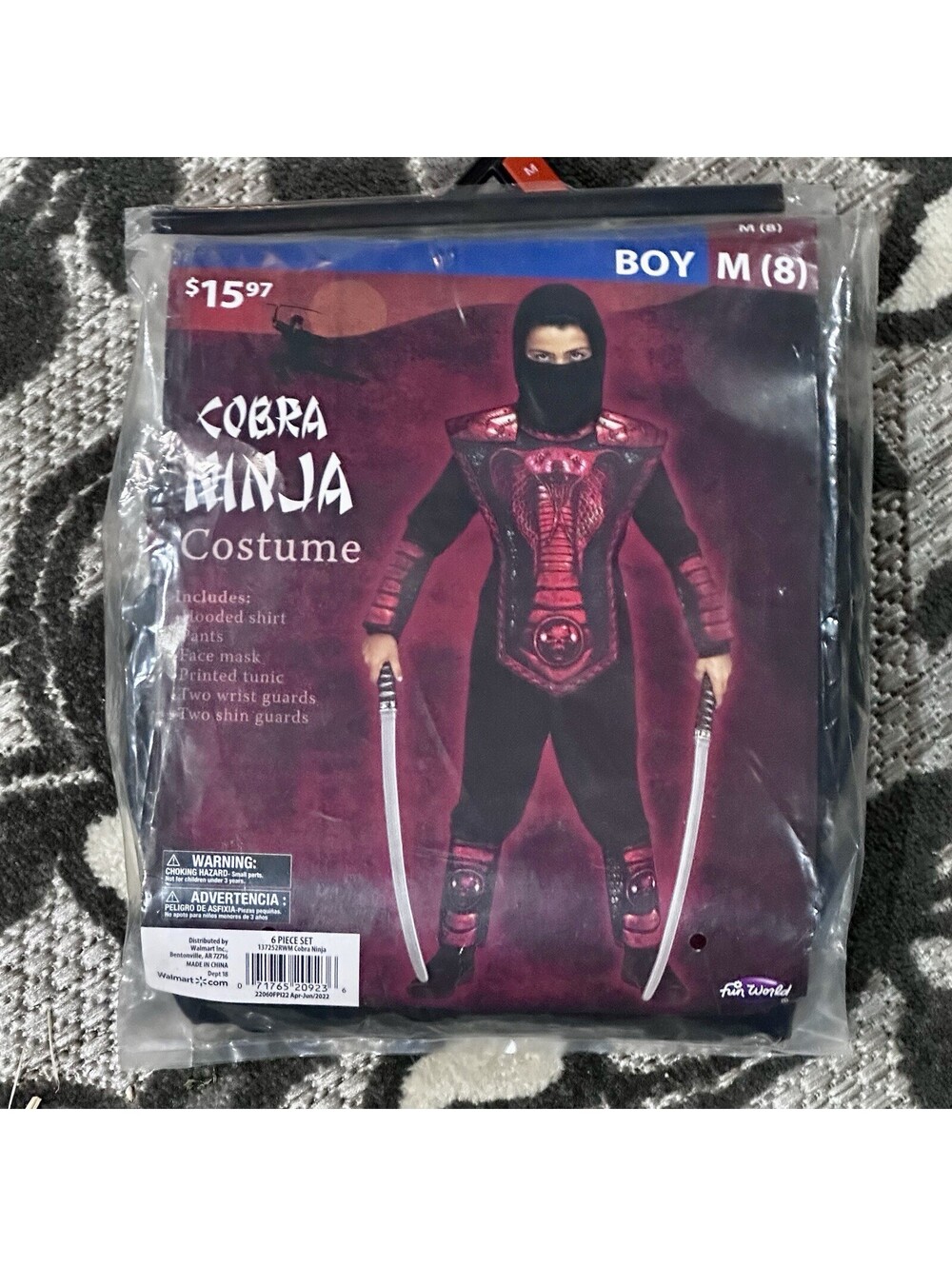 Cobra Ninja Boys Costume Size M (8) Pretend Play Halloween ~ New